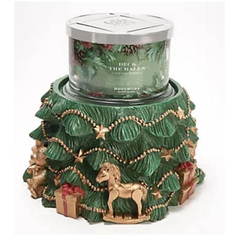 Homeworx by Harry Slatkin Christmas Tree Candle Holder Pedestal Jar Toy Soldier